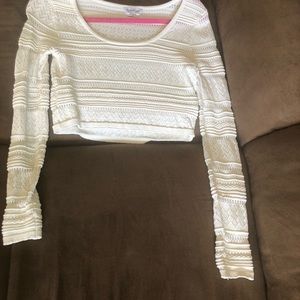 Guess crochet cream crop top size medium